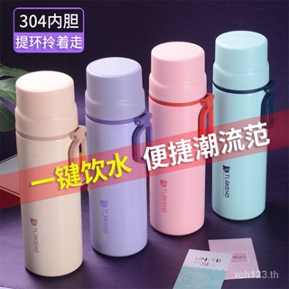 [พร้อมส่ง] กระติกน้ําร้อน สเตนเลส 304 ลายการ์ตูนหัวใจน่ารัก แบบพกพา สําหรับผู้หญิง VBJ7