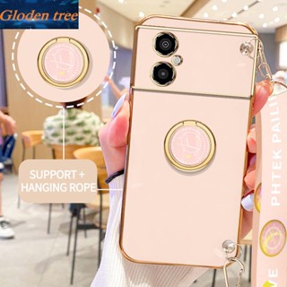 เคสโทรศัพท์มือถือ ลายต้นไม้ Gloden พร้อมขาตั้ง และสายคล้อง สําหรับ Xiaomi POCO M4 5G POCO M5 4G Redmi Note 11R