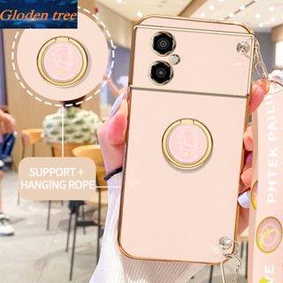 เคสโทรศัพท์มือถือ ลายต้นไม้ Gloden พร้อมขาตั้ง และสายคล้อง สําหรับ Xiaomi POCO M4 5G POCO M5 4G Redmi Note 11R