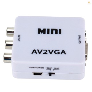 Tosw) กล่องแปลงวิดีโอ Mini AV2VGA AV RCA CVBS เป็น VGA พร้อมตัวแปลงเสียง 3.5 มม. เป็น PC HDTV