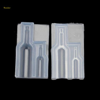 Wonder แม่พิมพ์ซิลิโคนเรซิ่น รูปขวดไวน์ 3D ขนาดเล็ก สําหรับทํางานฝีมือ DIY