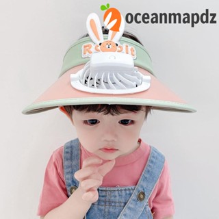 OCEANMAPDZ หมวกปีกกว้าง ป้องกันแดด ป้องกันแดด แบบชาร์จไฟได้ ที่ทนทาน