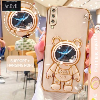 Andyh เคสโทรศัพท์มือถือ ลายนักบินอวกาศ 3D พร้อมสายคล้อง สําหรับ Samsung A7 2018 A750