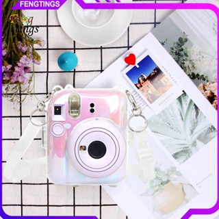 [Ft] เคสใส พร้อมสายคล้องไหล่ ปรับได้ สําหรับกล้องโพลารอยด์ Mini12