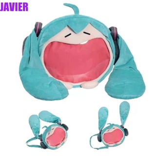 JAVIER กระเป๋าเป้สะพายหลัง กระเป๋าสะพายไหล่ รูปตุ๊กตาอนิเมะ Hatsune Miku Kawaii สําหรับผู้หญิง