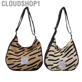 Cloudshop1 Striped Shoulder Bag  Adjustable Band Stylish Soft Practical Big Size Lightweight for Daily Life Travel Party