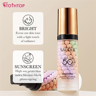 Sadoer Three-colour Sunscreen Isolation Repair Cream Brighten Skin Tone Sunscreen Moisturizing Natural Nude Makeup Pre-makeup [TOP]