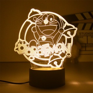 โคมไฟ LED รูปการ์ตูนโดราเอมอน 3d ชาร์จ USB สําหรับตกแต่งบ้าน ของขวัญวันเกิด