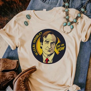 เสื้อยืด พิมพ์ลายกราฟฟิคมังงะ Better Call Saul สไตล์ฮาราจูกุ สําหรับผู้หญิง