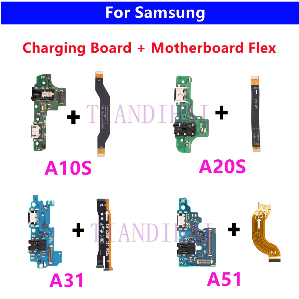 ใหม่ สายเคเบิลเมนบอร์ดเชื่อมต่อ USB สําหรับ Samsung Galaxy A10S A20S A30S A21S A31 A41 A51 A71