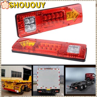 SHOUOUY ใหม่ ไฟท้าย ไฟเลี้ยว Led 19 ดวง สีขาวอําพัน สีแดง 1 ชิ้น