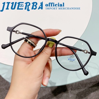 JIUERBA TR90 แว่นตาสายตาสั้น ป้องกันรังสียูวี กรอบเมทัลลิก ป้องกันแสงสีฟ้า สไตล์วินเทจ แฟชั่นคลาสสิก สําหรับผู้ชาย และผู้หญิง