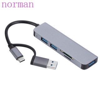 Norman อะแดปเตอร์เชื่อมต่อ Type-c USB 3.0 อะลูมิเนียมอัลลอย 10 ซม. หลายอินเตอร์เฟซ