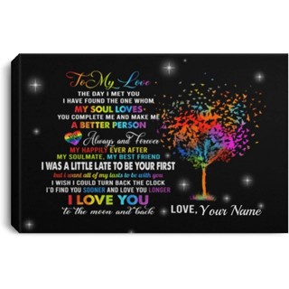 ผ้าใบ พิมพ์ลาย To My Dad To My Love The Day I Met You I Have Found The One Lgbtq สําหรับตกแต่งผนังบ้าน ห้องครัว