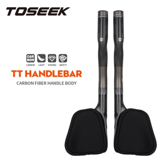 Toseek ที่พักแขนจักรยาน คาร์บอนไฟเบอร์ พร้อมฟองน้ํารองข้อศอก อุปกรณ์เสริม สําหรับจักรยาน