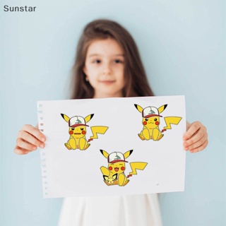 Sunstar สติกเกอร์ปริศนา รูปการ์ตูนปิกาจู Bulbasaur Squirtle Psyduck DIY ของเล่นสําหรับเด็ก 8 ชิ้น