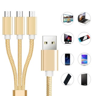 Toyou สายชาร์จ USB 2 0 Type A ตัวผู้ เป็น 3 Micro USB ตัวผู้ ความเร็วสูง สําหรับโทรศัพท์มือถือ