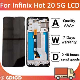 อะไหล่หน้าจอสัมผัส LCD พร้อมกรอบ สําหรับ Infinix Hot 20 5G X666