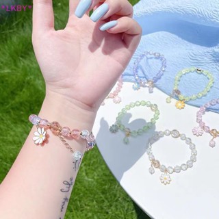 Luckybabys&gt; แฟชั่น ที่มีสีสัน คริสตัล ลูกปัดดอกไม้ เดซี่ สร้อยข้อมือ ผู้หญิง เครื่องประดับ ปาร์ตี้ เครื่องประดับ ของขวัญ ใหม่