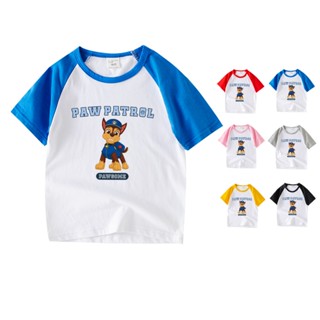 **พร้อมส่ง** เสื้อยืดแขนสั้น คอกลม ผ้าฝ้าย 100% ลายการ์ตูน Paw Patrol 6 สี สําหรับเด็ก LA001