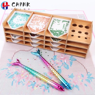 CHINK ถาดจัดเก็บอุปกรณ์ปักครอสสติตช์คริสตัล หลายช่อง DIY