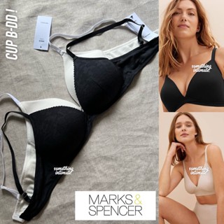 [BUNDLE ISI 2] Marks &amp; Spencer LOUIE Comfy Non Wired Fuller Cup Plunge Tshirt Bra Big Size Busty / Full Cup Wireless Bra Bh Tanpa Kawat Wirefree Bra Lightly Padded Busa Tipis Bra Bobo Daily MNS Jumbo Size M&amp;S Bigsize Jumbo Cup D DD E