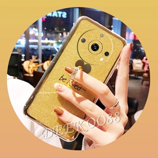 ใหม่ เคสโทรศัพท์มือถือแบบแข็ง ลายกลิตเตอร์ ระยิบระยับ พร้อมแหวนขาตั้ง สําหรับ Realme11Pro+ Realme 11 Pro Plus Pro+ C53 NFC 4G 5G 2023 Realme11 11Pro+