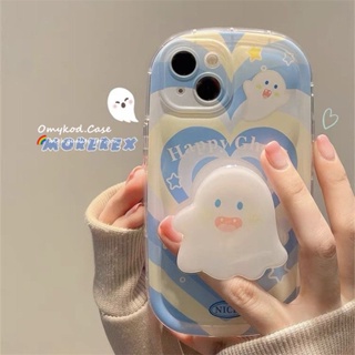 🌈Ready Stock 🏆OPPO A17 A16 A15 A57 A16K A5S A3S A78  A5 A9 A53 A33 A32 A31 2020 A54 A92 A72 A52 A94 A95 Reno 8T 5F F11 A95 A93 Blue Ghost Illustration Ph Holder Air Cushion Protective Phone Case