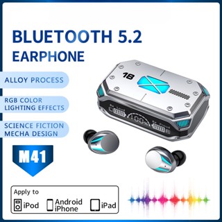 M41 TWS หูฟังไร้สาย บลูทูธ ควบคุมแบบสัมผัส ลดเสียงรบกวน สเตอริโอ ชุดหูฟังกันน้ํา พร้อมไมโครโฟน