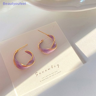 [Beautyoufeel] ใหม่ ต่างหูสตั๊ด โลหะ แบบเกลียว เครื่องประดับแฟชั่น สําหรับผู้หญิง