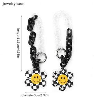 [jewelrybase] ใหม่ พวงกุญแจอะคริลิค จี้ดอกทานตะวัน หน้ายิ้ม ของขวัญ สไตล์บูติก สําหรับตกแต่งกระเป๋า