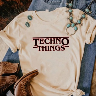 Techno Tee เสื้อยืด ลายการ์ตูนอนิเมะ มังงะ สไตล์สตรีท ฮาราจูกุ สําหรับผู้หญิง