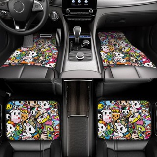 VANS Tokidoki พรมปูพื้นรถยนต์ กันลื่น ด้านหน้า และด้านหลัง สําหรับ SUV รถตู้ รถเก๋ง รถบรรทุก 4 ชิ้น