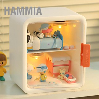 HAMMIA บ้านตุ๊กตา ห้องบ้านตุ๊กตา ตู้โชว์ กล่องเก็บของ 2 ชั้น ประตูใส