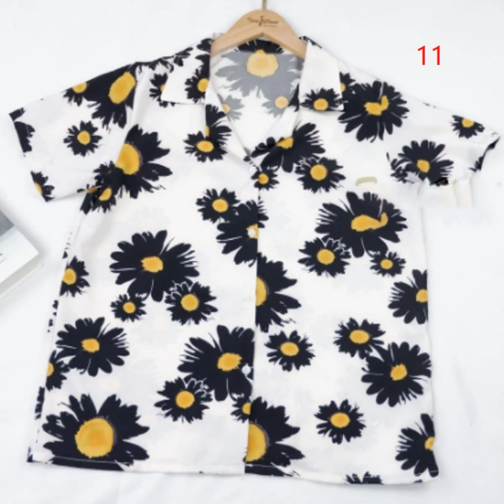 เสื้อเชิ้ตคอปกลายดอกไม้ แขนสั้น สไตล์ฮ่องกง thumbnail 5