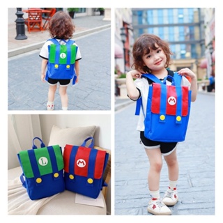 เด็กอายุ 3-5 ปี กระเป๋านักเรียนอนุบาลเด็กชายและเด็กหญิงการ์ตูน Super Mario Bros Backpack