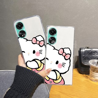 ขายดี เคสโทรศัพท์มือถือแบบนิ่ม ใส กันกระแทก ลายการ์ตูนคิตตี้น่ารัก สําหรับ OPPO A58 NFC 4G 2023 A58 OPPOA58NFC