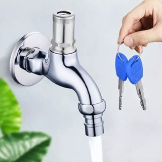 Faucet Outdoor Faucet Silver 1PCS Alloy Anti-theft Lockable Metal Alloy