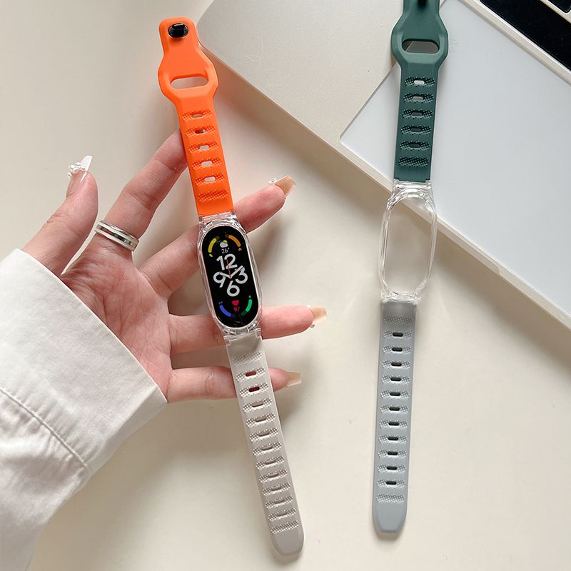 สายนาฬิกาข้อมือซิลิโคน แบบเปลี่ยน สําหรับ Xiaomi Mi band 8 7 6 5 MiBand 8 Miband4 3 - รูปที่ 3