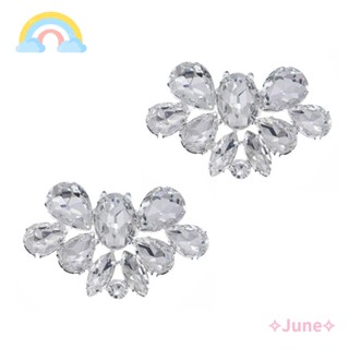 June รองเท้าส้นสูง แฮนด์เมด ประดับพลอยเทียม 1 คู่ (2 ชิ้น)