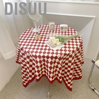 Disuu Checkerboard Tablecloth Vintage Grid Simple Practical Table Cover for Rectangular Round Coffee