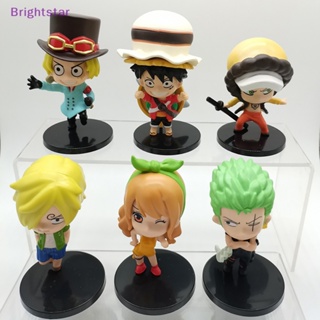 Brightstar ใหม่ โมเดลฟิกเกอร์ One Piece Luffy Law Sabo Sanji Zoro Nami ของเล่น ของขวัญ สําหรับเด็ก 6 ชิ้น ต่อชุด