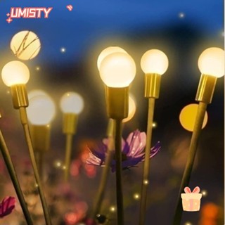 Umisty หลอดไฟ LED 10 ดวง พลังงานแสงอาทิตย์ 25 นิ้ว กันน้ํา สีขาวอบอุ่น สําหรับตกแต่งสวน ทางเดิน กลางแจ้ง 2 ชิ้น