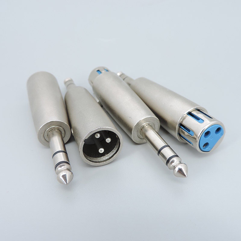 อะแดปเตอร์ปลั๊กแจ็คไมโครโฟน ตัวผู้ 6.5 เป็น 3Pin XLR ตัวเมีย ชุบนิกเกิล 3 ขั้ว ขนาด 1/4 นิ้ว 6.35 มม. สีเงิน a1