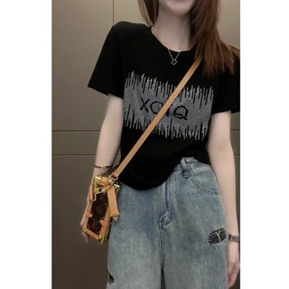 【Tshirt Oversized】เสื้อยืดคอกลม แขนสั้น พิมพ์ลาย ทรงหลวม แฟชั่นฤดูร้อน สไตล์เกาหลี พลัสไซซ์ (40-100 กก.)