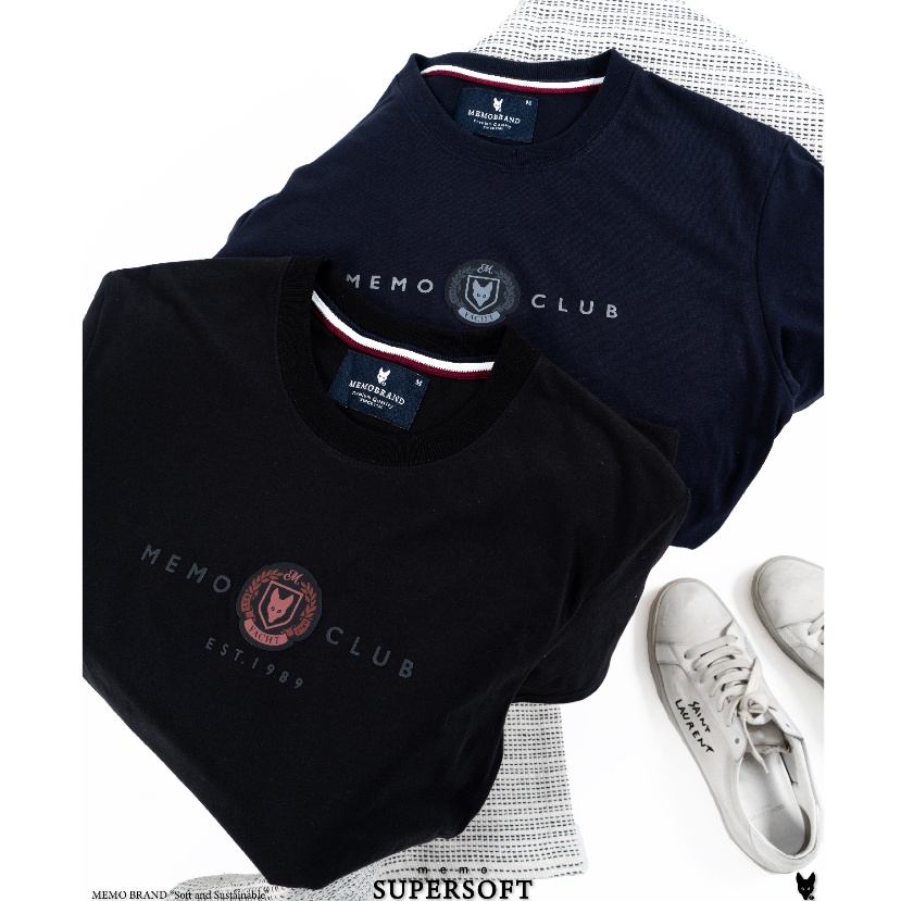 มีหลายสี Memo By AEIOU เสื้อยืด Memo Supersoft Premium ลายสกรีน รุ่น Yacht Club สินค้าลิขสิทธิ์แท้