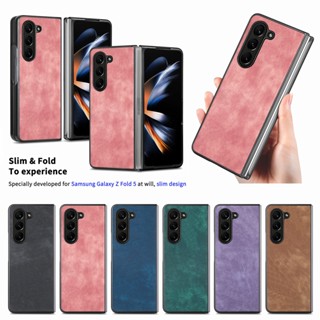 เคสโทรศัพท์มือถือหนัง ฝาพับ กันกระแทก สไตล์เรโทร สําหรับ Samsung Galaxy Z Fold5 Z Fold 5