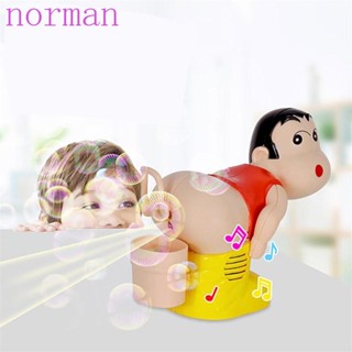 Norman เครื่องเป่าฟองสบู่ไฟฟ้า พลาสติก ลายการ์ตูนชินจัง แบบโต้ตอบ อัตโนมัติ สําหรับเด็ก