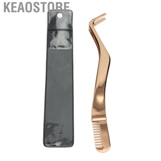 Keaostore Eyelash Tweezers  High Accuracy Lash Ergonomic Portable Comb Tail for Home