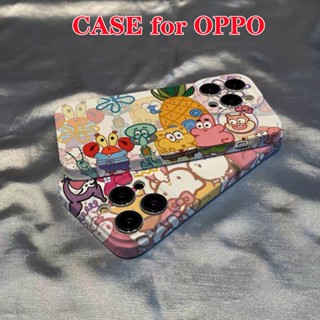 เคสโทรศัพท์มือถือแบบแข็ง กันกระแทก ลายสพันจ์บ็อบน่ารัก แฟชั่น สําหรับ OPPO Reno8T 5G Reno8 Pro Reno7 Z Reno7 Pro Reno6 Reno5 Reno4 Z Reno3